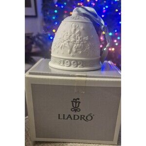 Vintage Lladro Christmas Bell Ornament 1992 No Chips Or Cracks